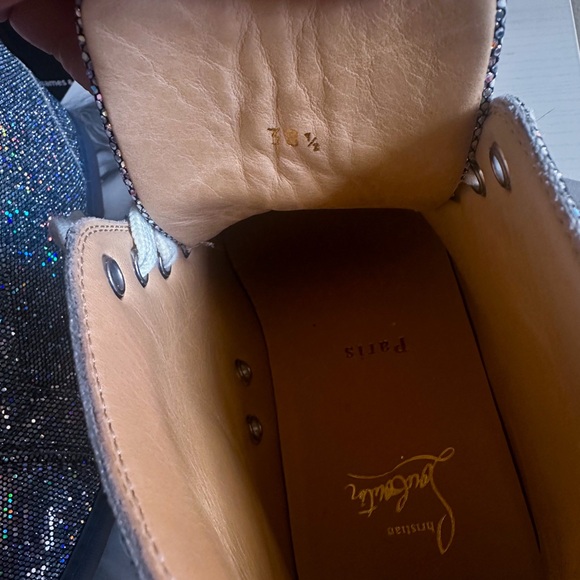 Women’s Christian Louboutin Glitter Sneaker. Only Worn Twice . Size 38 1/2 - Picture 6 of 10